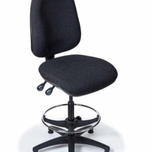 Horn brand tall hobby chair in black for sewing comfort. Fully adjustable.