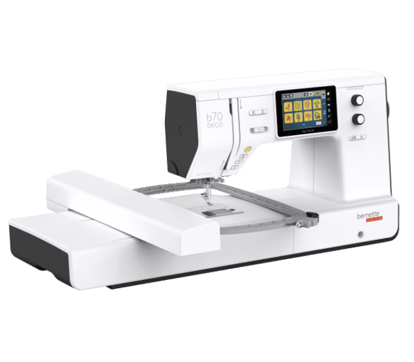 The Bernina Bernette B70 DECO is a pure embroidery machine, it offers everything for decorating or personalizing clothing or accessories.