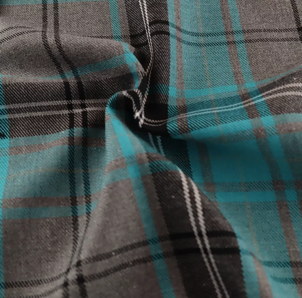 Grey and Turquoise Fashion Tartan, grey and turquoise tartan, grey and turquoise tartan by the quarter metre, grey and turquoise tartan by the half metre, grey and turquoise tartan by the full metre