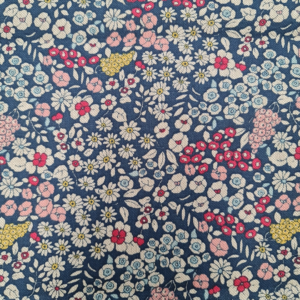 Navy Ditsy Floral Linen Look Canvas - Sewing Direct