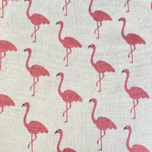 Pink Flamingo Cotton Linen Mix Canvas