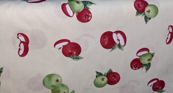 Apple print cotton poplin, buy printed cotton poplin at sewing direct