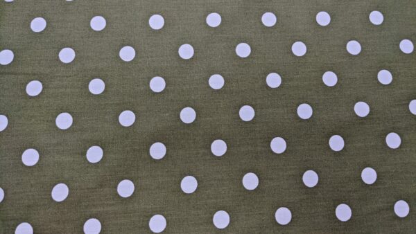 Khaki spot print cotton poplin, buy printed cotton poplin at sewing direct