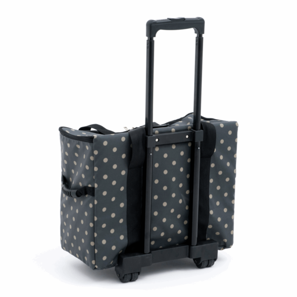 Sewing Machine Trolley Bag - Matt PVC - Charcoal Polka Dot - Sewing Direct