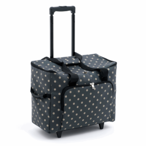 Sewing Machine Trolley Bag - Matt PVC - Charcoal Polka Dot - Sewing Direct