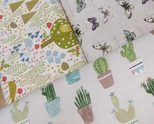 Canvas, Cotton Canvas, Buy Cotton Canvas at Sewing Direct, Woodland Canvas, Butterfly Canvas, Cacti Canvas, printed canvas
