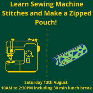 Sewing Lessons At Sally Twinkle Learn About Stitches and Make A Zipped Pouch