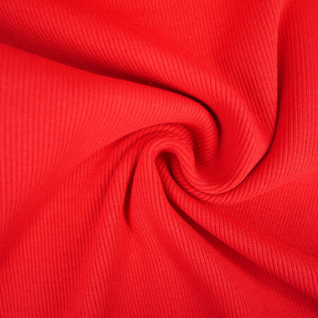 Red swirl ribbing fabric