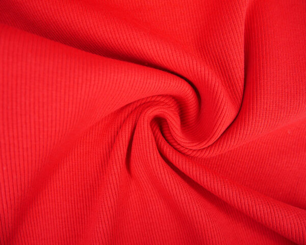 Red swirl ribbing fabric