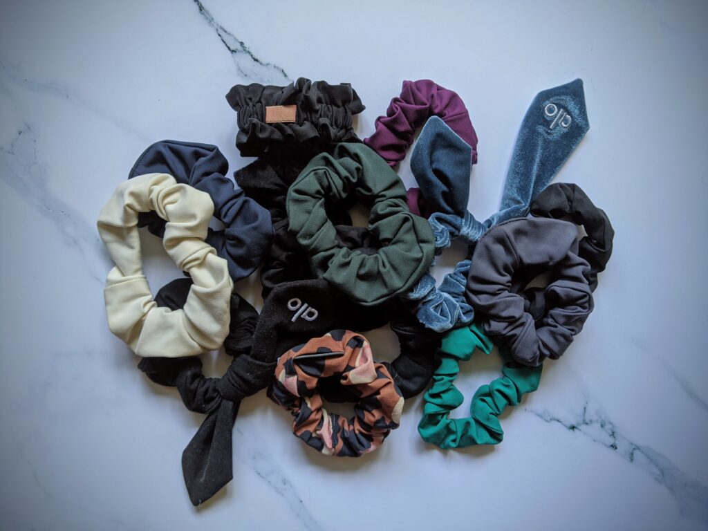Collection of hair scrunchies