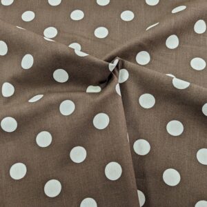 Brown Polka Dot Cotton Canvas - Sewing Direct