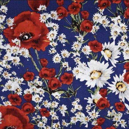 100% Cotton Print Poppies and Daisies - Sewing Direct