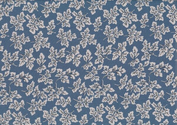 100% Cotton Print Wedgewood Leaves - Sewing Direct