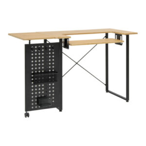 Sewing Table With Fold Out Storage Panel in Wood - Sewing Direct