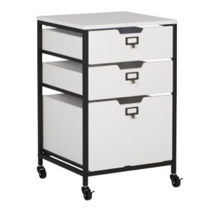 3 Drawer Mobile Storage Organizer In Charcoal/White