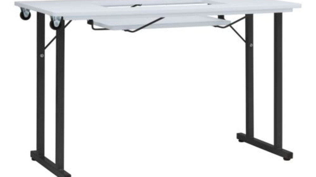 Rollaway Folding Craft Sewing Table Black and White Sewing Direct