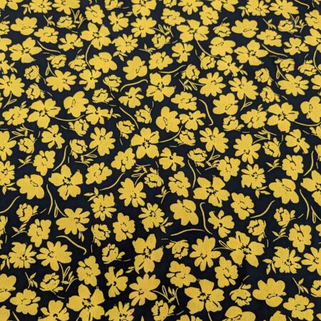 Dressmaking Fabric - Black and Gold Floral - Sewing Direct