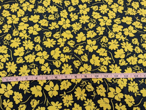 Dressmaking Fabric - Black and Gold Floral 2 - Sewing Direct