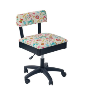 Hydraulic Sewing Chair White with Multi Notions Design - Sewing Direct