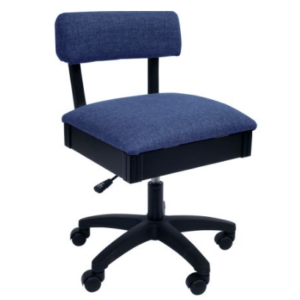 Hydraulic Sewing Chair with Lumbar Support - Duchess Blue - Sewing Direct