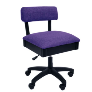 Hydraulic Sewing Chair with Lumbar Support - Royal Purple