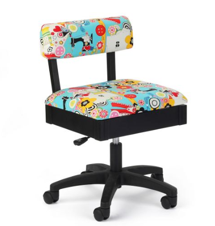 Hydraulic Sewing Chair Sew Wow Black with Sewing Notions Design - Sewing Direct