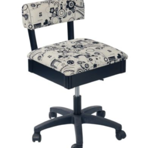 Hydraulic Sewing Chair Black and White Notions Design - Sewing Direct