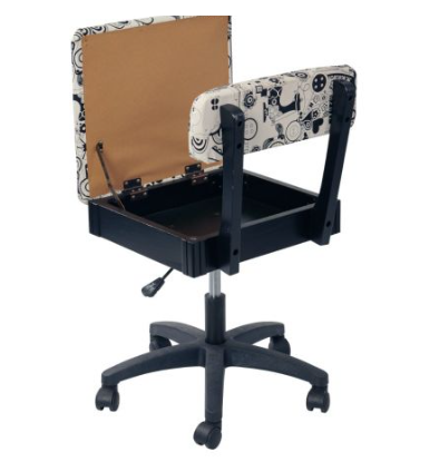 Hydraulic Sewing Chair Black and White Notions Design - Sewing Direct