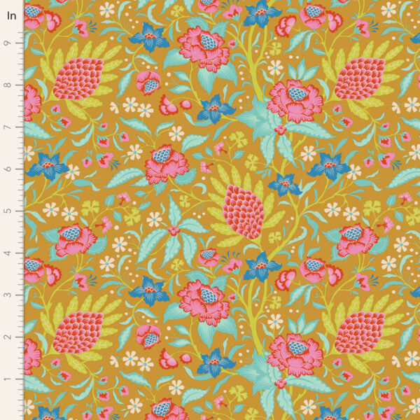Tilda Bloomsville - Flowertangle - Mustard - Sewing Direct