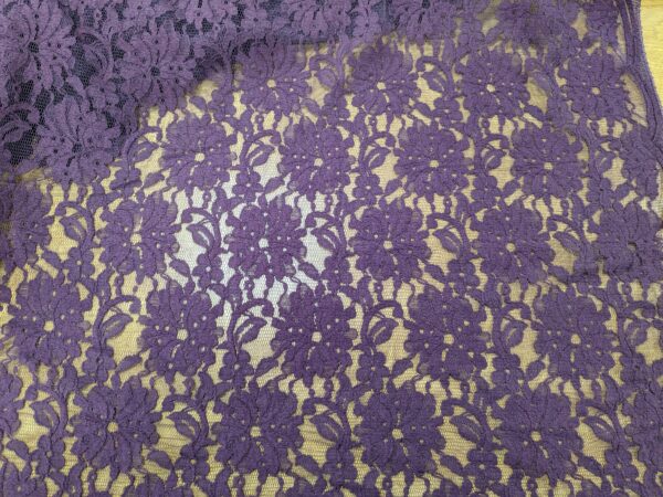 Cotton Nylon Lace Aubergine Purple - Sewing Direct