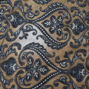 Embroidered Lace Black And Gold - Sewing Direct