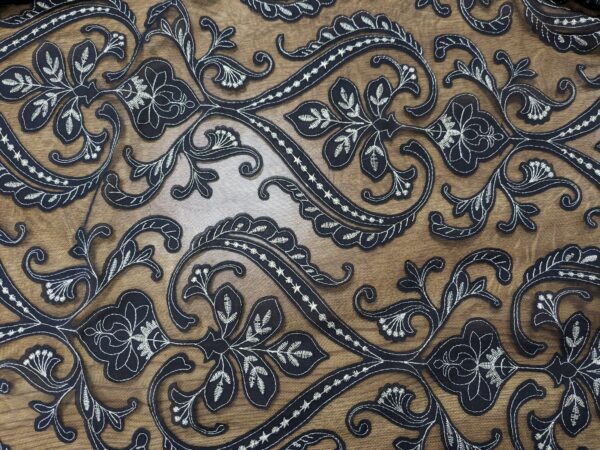 Embroidered Lace Black And Gold - Sewing Direct