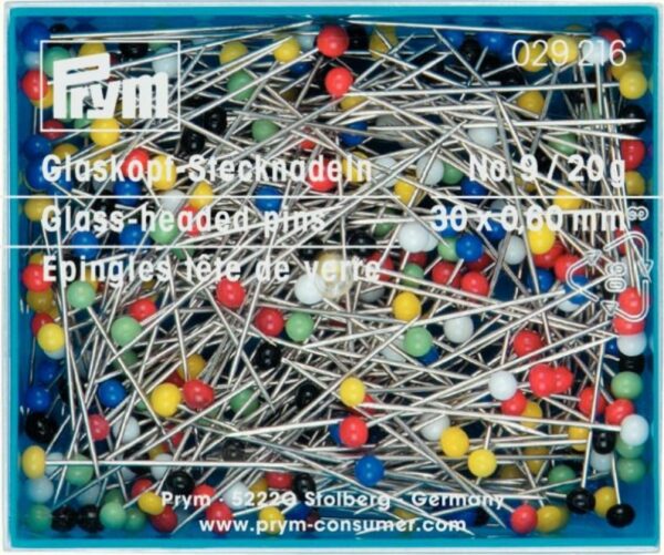 Prym-Glass-Headed-Pins-029212 - Sewing Direct