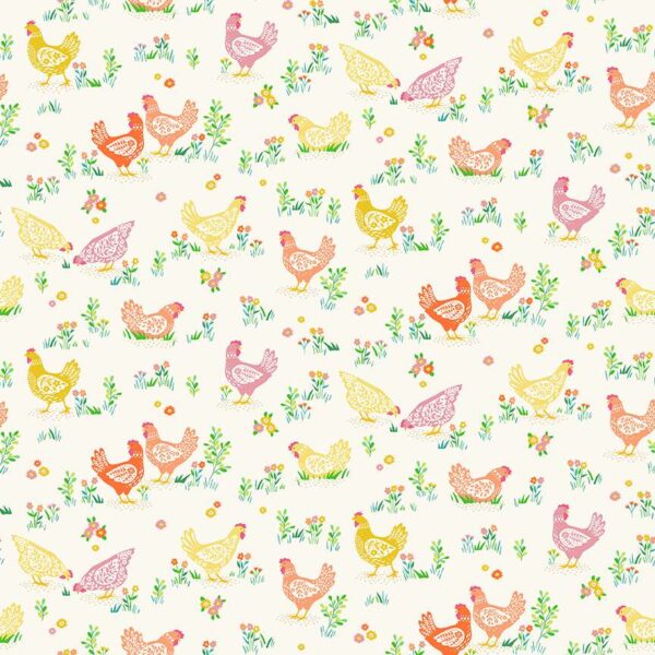 Makower Hello Spring Happy Hens - Sewing Direct