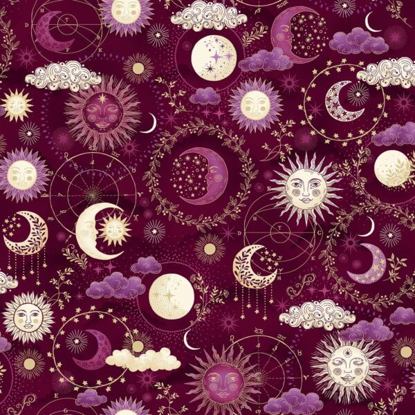 Makower Luna Cosmos Red (071/R) - Sewing Direct