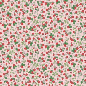 Makower Afternoon Tea Strawberry Fizz Pink 092/P - Sewing Direct