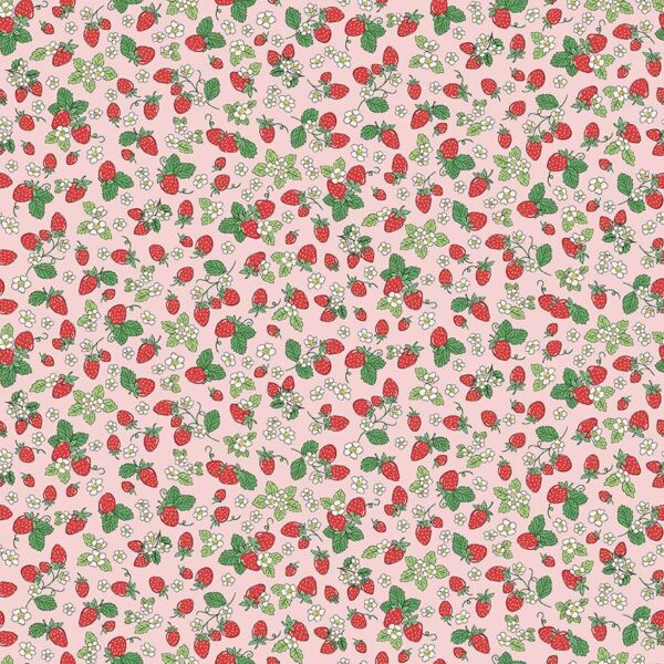 Makower Afternoon Tea Strawberry Fizz Pink 092/P - Sewing Direct
