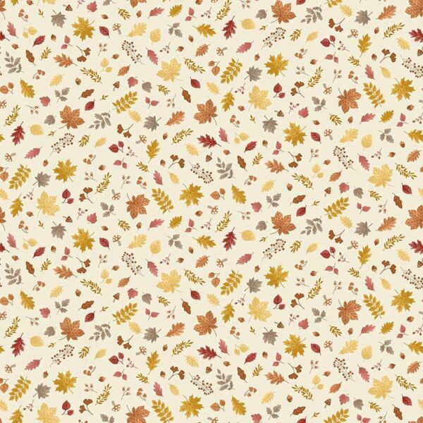 Makower Hello Autumn Foliage Cascade Cream - Sewing Direct