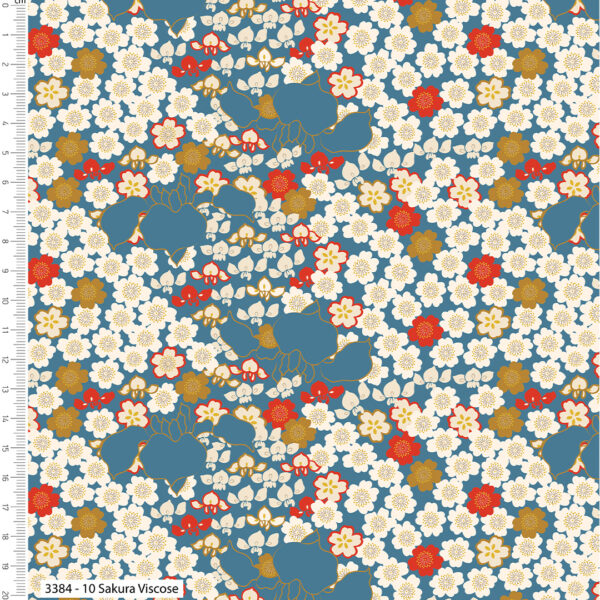 Viscose V&A Serenity in Japan Sakura Blue - Sewing Direct
