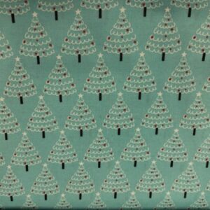 Rose and Hubble Fabric - Blue Trees - Christmas