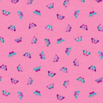Tropica by Makower UK - Pink Butterflies
