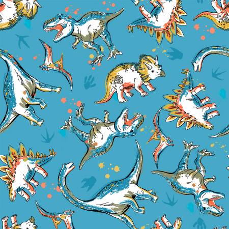 3 Wishes - Totally Rawrsome - Rawrsome Dinos - Brushed Cotton