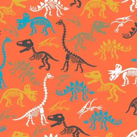 3 Wishes - Totally Rawrsome - Skeleton Scatter - Brushed Cotton