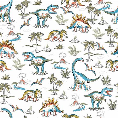 3 Wishes - Totally Rawrsome - Mighty Landscape - Brushed Cotton