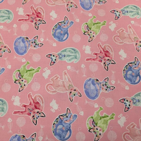 100% Cotton - Fancy Cats