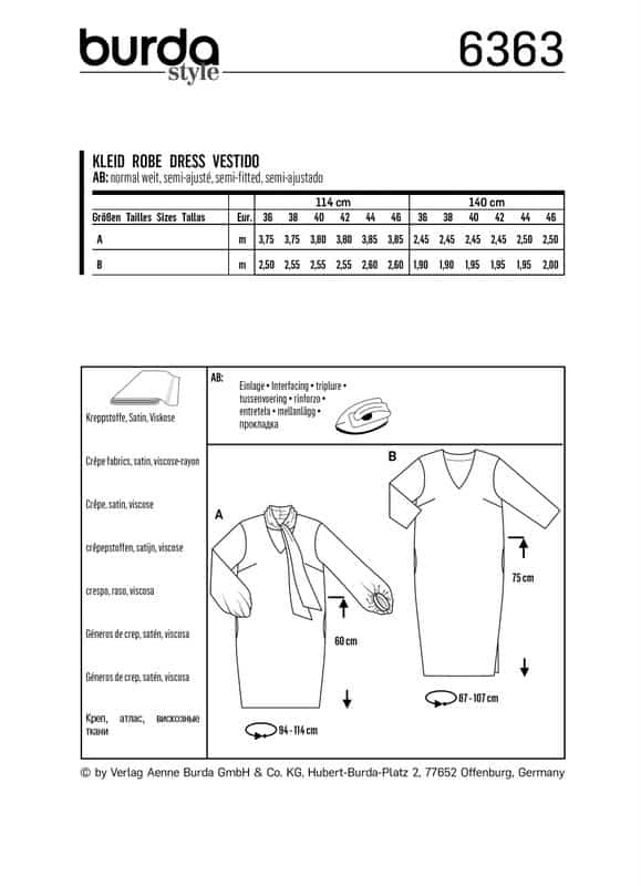 Burda Style Pattern B6363 Women's Dress - Image 2