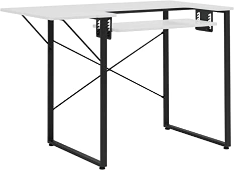 Dart Sewing Machine Table With Folding Top In Charcoal - Black and White