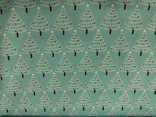 Rose and Hubble Fabric - Blue Trees - Christmas