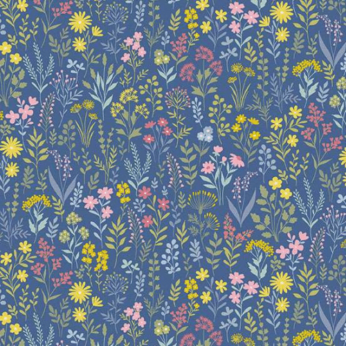 Makower Fabric – Petite Fleur Meadow Blue