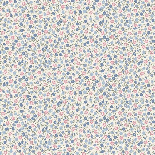 Makower Fabric – Petite Fleur Rose Ditzy Blue